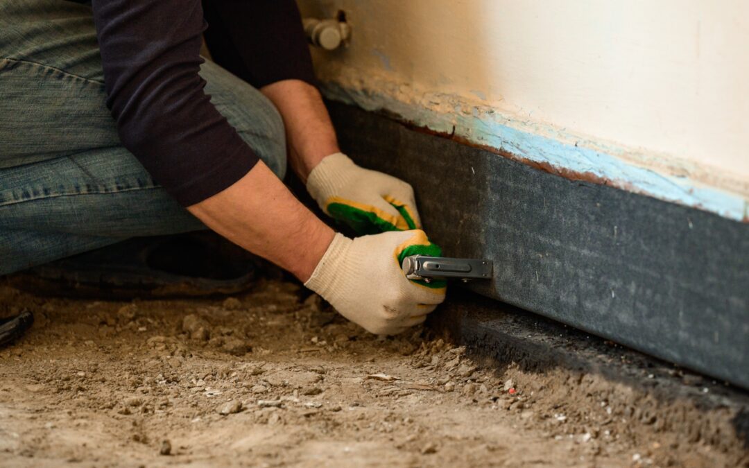 Installing waterproofing in a private house on the floor